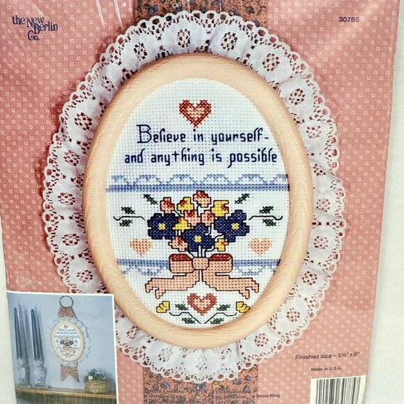 Vintage Believe In Yourself Counted Cross Stitch Kit - New Vintage Kit/Sealed - Picture 2 of 6